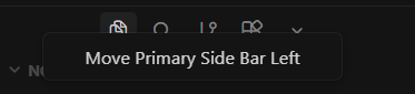 Move Primary Side Bar Leftが表示された画面
