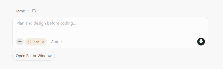エージェントのPlanモードの画面
