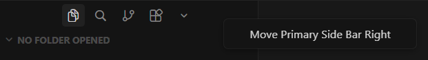 Move Primary Side Bar Rightが表示された画面